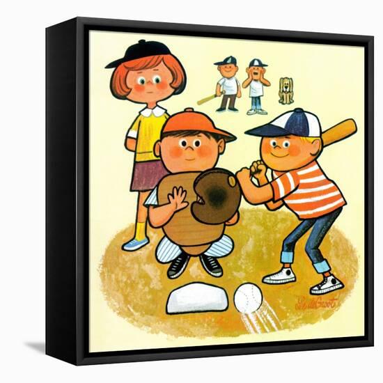 Hey Batter! - Jack & Jill-Lee deGroot-Framed Stretched Canvas