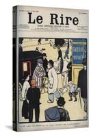 Hey! Coach! Cover of the newspaper Le Rire, of June 23, 1898 drawing by Felix Vallotton-Felix Edouard Vallotton-Stretched Canvas