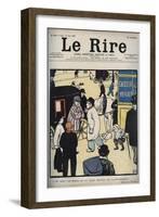 Hey! Coach! Cover of the newspaper Le Rire, of June 23, 1898 drawing by Felix Vallotton-Felix Edouard Vallotton-Framed Giclee Print