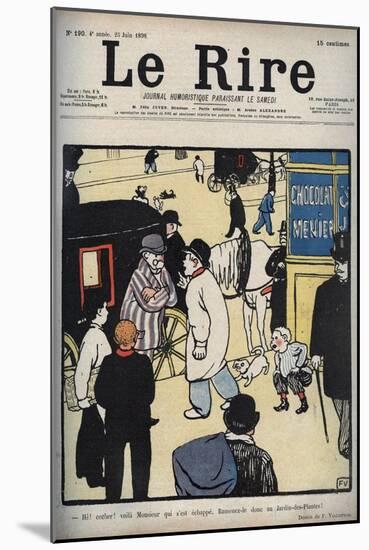 Hey! Coach! Cover of the newspaper Le Rire, of June 23, 1898 drawing by Felix Vallotton-Felix Edouard Vallotton-Mounted Giclee Print