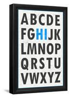 Hi Alphabet Blue Art Print Poster-null-Framed Poster