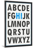 Hi Alphabet Blue Art Print Poster-null-Mounted Poster