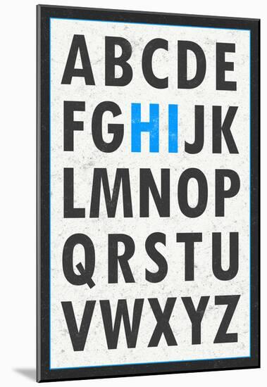 Hi Alphabet Blue Art Print Poster-null-Mounted Poster