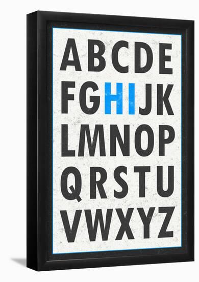 Hi Alphabet Blue Art Print Poster-null-Framed Poster