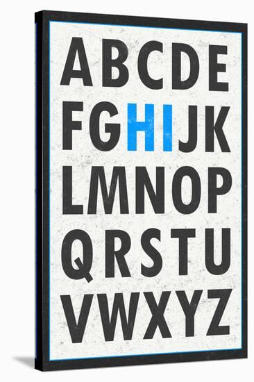 Hi Alphabet Blue Art Print Poster-null-Stretched Canvas