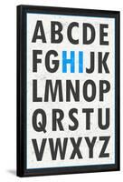 Hi Alphabet Blue Art Print Poster-null-Framed Poster