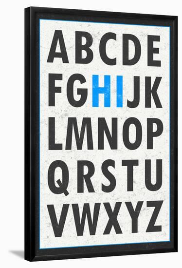 Hi Alphabet Blue Art Print Poster-null-Framed Poster