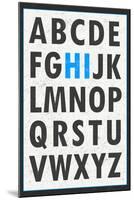 Hi Alphabet Blue Art Print Poster-null-Mounted Poster