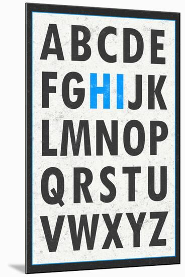 Hi Alphabet Blue Art Print Poster-null-Mounted Poster