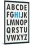 Hi Alphabet Blue Art Print Poster-null-Mounted Poster