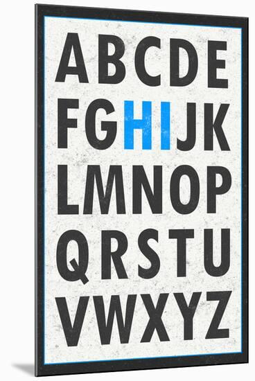 Hi Alphabet Blue-null-Mounted Poster