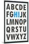 Hi Alphabet Blue-null-Mounted Poster