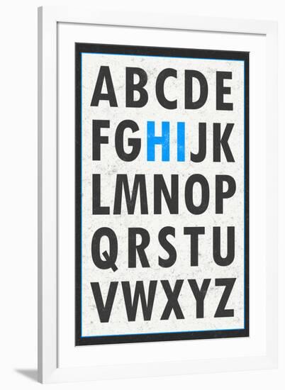 Hi Alphabet Blue-null-Framed Art Print