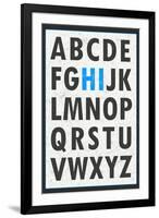 Hi Alphabet Blue-null-Framed Art Print