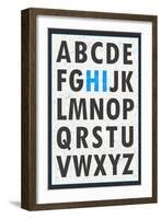 Hi Alphabet Blue-null-Framed Art Print