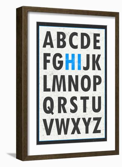 Hi Alphabet Blue-null-Framed Art Print