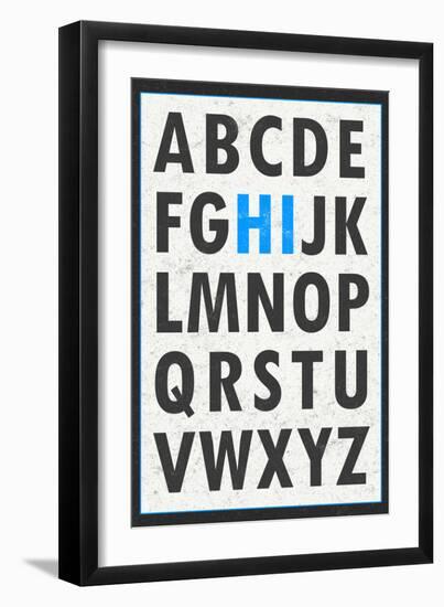 Hi Alphabet Blue-null-Framed Art Print