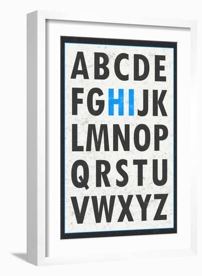 Hi Alphabet Blue-null-Framed Art Print