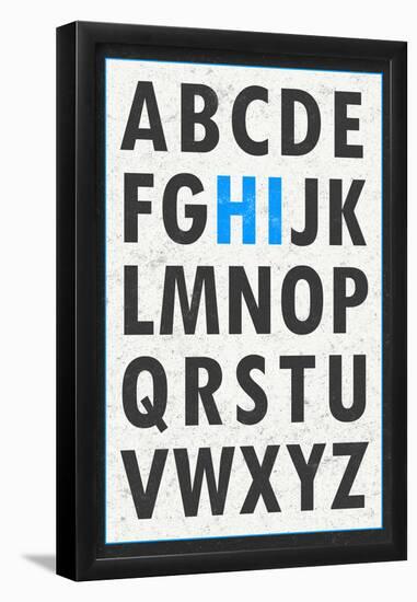 Hi Alphabet Blue-null-Framed Poster