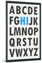 Hi Alphabet Blue-null-Mounted Poster