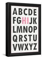 Hi Alphabet Pink Art Print Poster-null-Framed Poster