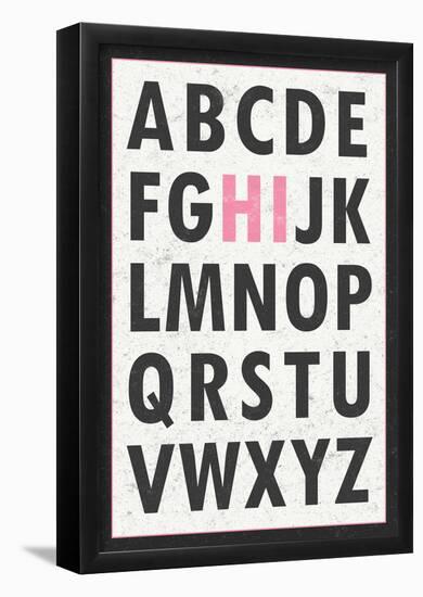 Hi Alphabet Pink Art Print Poster-null-Framed Poster