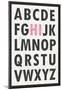 Hi Alphabet Pink Art Print Poster-null-Mounted Poster