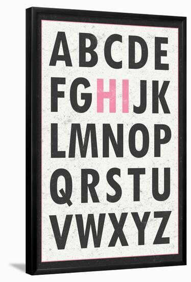 Hi Alphabet Pink Art Print Poster-null-Framed Poster