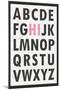 Hi Alphabet Pink Art Print Poster-null-Mounted Poster