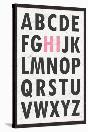 Hi Alphabet Pink Art Print Poster-null-Stretched Canvas