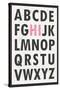 Hi Alphabet Pink Art Print Poster-null-Stretched Canvas