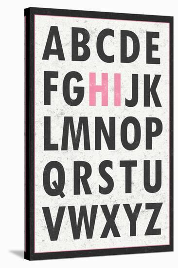 Hi Alphabet Pink-null-Stretched Canvas