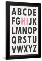 Hi Alphabet Pink-null-Framed Poster