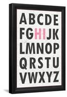 Hi Alphabet Pink-null-Framed Poster
