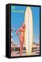 Hi, Come Aboard, Blonde with Surfboard-null-Framed Stretched Canvas