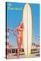 Hi, Come Aboard, Blonde with Surfboard-null-Stretched Canvas