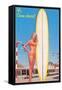 Hi, Come Aboard, Blonde with Surfboard-null-Framed Stretched Canvas