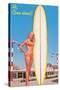 Hi, Come Aboard, Blonde with Surfboard-null-Stretched Canvas