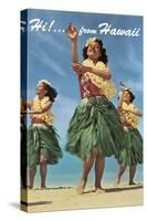 Hi from Hawaii, Hula Dancers-null-Stretched Canvas