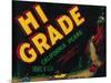 Hi Grade Pear Crate Label - Sacramento, CA-Lantern Press-Mounted Art Print
