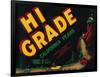 Hi Grade Pear Crate Label - Sacramento, CA-Lantern Press-Framed Art Print