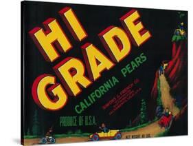 Hi Grade Pear Crate Label - Sacramento, CA-Lantern Press-Stretched Canvas