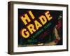 Hi Grade Pear Crate Label - Sacramento, CA-Lantern Press-Framed Art Print