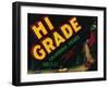 Hi Grade Pear Crate Label - Sacramento, CA-Lantern Press-Framed Art Print