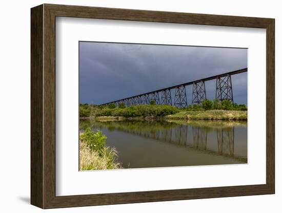 Hi-Line Railroad Bridge over the Sheyenne River in Valley City, North Dakota, USA-Chuck Haney-Framed Photographic Print