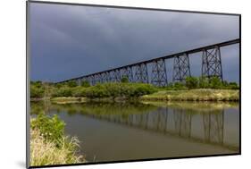 Hi-Line Railroad Bridge over the Sheyenne River in Valley City, North Dakota, USA-Chuck Haney-Mounted Photographic Print