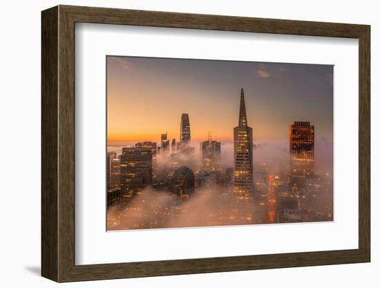 Hi Rise Lo Fog Downtown San Francisco Morning Beauty-Vincent James-Framed Photographic Print