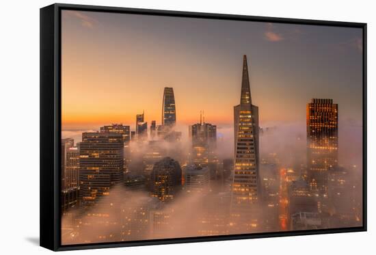 Hi Rise Lo Fog Downtown San Francisco Morning Beauty-Vincent James-Framed Stretched Canvas