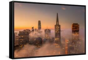 Hi Rise Lo Fog Downtown San Francisco Morning Beauty-Vincent James-Framed Stretched Canvas