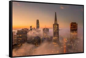 Hi Rise Lo Fog Downtown San Francisco Morning Beauty-Vincent James-Framed Stretched Canvas